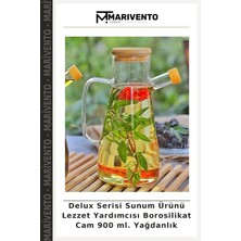 Delux Serisi Sunum Ürünü Lezzet Yardımcısı Borosilikat Cam 900 Ml. Yağdanlık