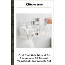 Özel Seri Oda Düzeni Ev Düzenleme Fil Desenli Yapışkanlı Çok Amaçlı Raf
