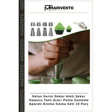 Delux Serisi Dekor Aleti Şeker Hamuru Tatlı Aracı Pasta Süsleme Aparatı Krema Sıkma Seti 10 Parç