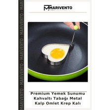Premium Yemek Sunumu Kahvaltı Tabağı Metal Kalp Omlet Krep Kalı