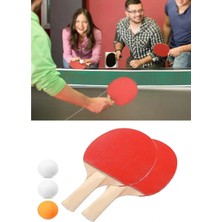Çerçici Ytm Ping Pong Masa Tenisi Seti Tenis Raketi Seti 2 Raket + 3 Ping Pong Topu Spor Aksesuarları