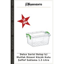 Delux Serisi Dolap Içi Mutfak Düzeni Küçük Kutu Şeffaf Saklama 1.5 Litre
