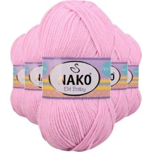 Yakup Tokatlı Moda Ytm 5 Adet Elite Baby El Örgü Ipi Tüylenmeyen Bebek Yünü Açık Pembe 6936 - Nako Mudanis