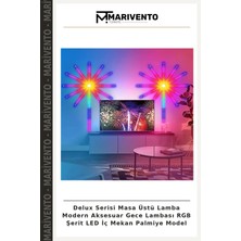 Delux Serisi Masa Üstü Lamba Modern Aksesuar Gece Lambası Rgb Şerit LED Iç Mekan Palmiye Model