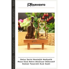 Delux Serisi Nostaljik Hediyelik Masa Süsü Retro Aksesuar Dekoratif Keman Tasarımlı Kum Saati