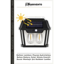 Balkon Lambası Peyzaj Aydınlatma Bahçe Dekoru Solar Güneş Enerjili Duvar Montajlı Şık Outdoor Lamba