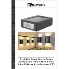 Özel Seri Çevre Dostu Güneş Enerjili Solar Dış Mekan Bahçe 4 Ledli Duvar Aydınlatması IP65