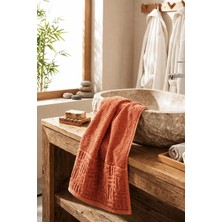 Mira Home El Yüz Havlusu 50X90 cm %100 Pamuk Kısmi Kadife Vento Kiremit