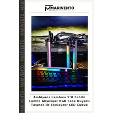 Ambiyans Lambası Stil Sahibi Lamba Aksesuar Rgb Sese Duyarlı Taşınabilir Ekolayzer LED Çubuk