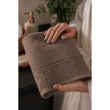 Mira Home El Yüz Havlusu 50X90 cm %100 Pamuk Kısmi Kadife  Quadro Kahve