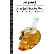 Delux Serisi Kuru Kafa Şişe Crystal Head 1lt Tarz Aksesuar Masa Dekoru Ilginç Tasarım