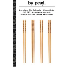 Premium Çin Çubukları Chopsticks (10 Çift) Uzakdoğu Mutfağı Sunum Takımı Yemek Aksesuarı