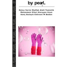 Delux Serisi Mutfak Aleti Temizlik Malzemesi Elleri Koruyan Uzun Konç Bulaşık Eldiveni M Beden