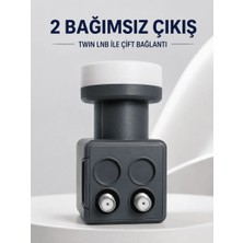 Yakup Tokatlı Moda Ytm Çift Çıkışlı Twin Lnb 4K Ultra Hd Uyumlu Ku Band Uydu Anten Başlığı 0.1 Db