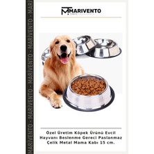 Özel Üretim Köpek Ürünü Evcil Hayvanı Beslenme Gereci Paslanmaz Çelik Metal Mama Kabı 15 Cm.