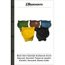 Özel Seri Günlük Kullanım Evcil Hayvan Sevimli Tasarım Ayaklı Kulaklı Seramik Mama Kabı