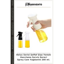 Delux Serisi Şeffaf Şişe Yemek Hazırlama Servis Gereci Sprey Cam Yağdanlık 200 Ml.