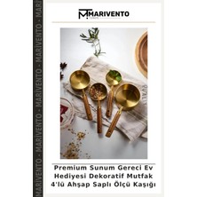 Premium Sunum Gereci Ev Hediyesi Dekoratif Mutfak 4'lü Ahşap Saplı Ölçü Kaşığı