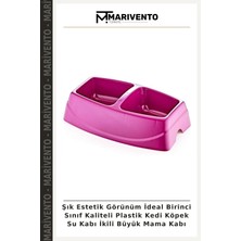 Şık Estetik Görünüm Ideal Birinci Sınıf Kaliteli Plastik Kedi Köpek Su Kabı Ikili Büyük Mama Kabı