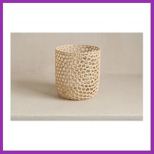 Salmore 3D Baskı Delikli Organik Desenli Kalemlik ve Çok Amaçlı Organizer Fırçalık Masaüstü Saklama Kabı - Krem Bty