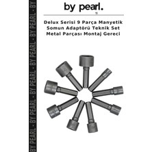 Delux Serisi 9 Parça Manyetik Somun Adaptörü Teknik Set Metal Parçası Montaj Gereci