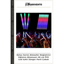 Delux Serisi Atmosfer Değiştirici Eğlence Aksesuarı 46 cm Pilli LED Işıklı Sünger Parti Çubuk