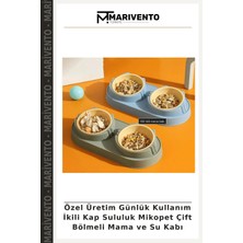 Özel Üretim Günlük Kullanım Ikili Kap Sululuk Mikopet Çift Bölmeli Mama ve Su Kabı