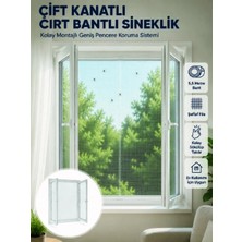 Yakup Tokatlı Moda Ytm Çift Kanatlı Cırt Bantlı Pencere Sinekliği Kolay Montajlı Beyaz File