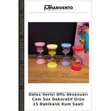 Delux Serisi Ofis Aksesuarı Cam Süs Dekoratif Ürün 15 Dakikalık Kum Saati