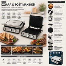 Yakup Tokatlı Moda Ytm Izgara ve Tost Makinesi 4 Dilim Yapışmaz Yüzey 2000W SSM-2598