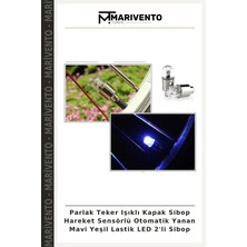Parlak Teker Işıklı Kapak Sibop Hareket Sensörlü Otomatik Yanan Mavi Yeşil Lastik LED 2'li Sibop