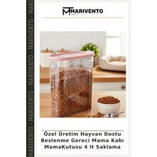Özel Üretim Hayvan Dostu Beslenme Gereci Mama Kabı Mamakutusu 4 Lt Saklama