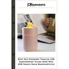 Özel Seri Kompakt Tasarım LED Aydınlatmalı Isınan Kedi Mini USB Sessiz Hava Nemlendiricisi