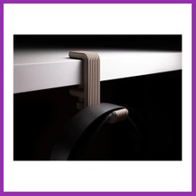 Salmore 3D Baskı Masa Kenarı Kulaklık Askısı Çizgili Kulaklık Tutucu Sıkıştırmalı Kulaklık Askısı 10-40 mm Masa - Gri Bty