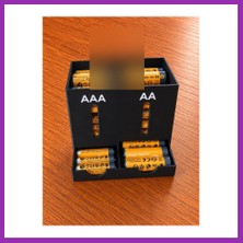 Salmore 3D Baskı Aa ve Aaa Pil Dağıtıcı Organizer Duvar Askılı Pil Saklama Kutusu Pil Düzenleyici Siyah Bty