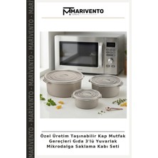 Özel Üretim Taşınabilir Kap Mutfak Gereçleri Gıda 3'lü Yuvarlak Mikrodalga Saklama Kabı Seti
