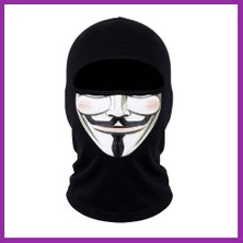 Bezos Unisex Anonymous Baskılı Balaklava 1 Adet Tek Beden Viskoz Kask Içi Motosiklet Maskesi · Renk: Siyah · Beden: Standart BEZ10
