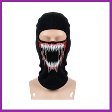Bezos Unisex Canavar Diş Baskılı Balaklava 1 Adet Tek Beden Viskoz Kask Içi Motosiklet Maskesi · Renk: Siyah · Beden: Standart BEZ10