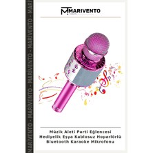 Müzik Aleti Parti Eğlencesi Hediyelik Eşya Kablosuz Hoparlörlü Bluetooth Karaoke Mikrofonu