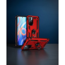 TeknoKapsül Xiaomi Redmi Note 11t Kılıf Sofya Yüzüklü Silikon Kapak - Kırmızı