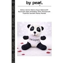 Delux Serisi Hatıra Eşya Dekoratif Oyuncak Uyku Arkadaşı Seni Seviyorum Tişörtlü Sevimli Peluş Panda