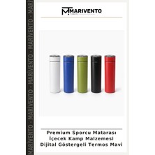 Premium Sporcu Matarası Içecek Kamp Malzemesi Dijital Göstergeli Termos Mavi