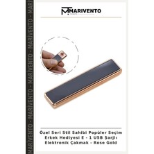 Özel Seri Stil Sahibi Popüler Seçim Erkek Hediyesi E - 1 USB Şarjlı Elektronik Çakmak - Rose Gold