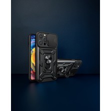 TeknoKapsül Apple İphone 16 Pro Max Kılıf Pars Lens Yüzüklü Silikon - Siyah