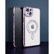 TeknoKapsül Apple İphone 15 Kılıf Joke Simli Magneticsafe Kılıf - Derin Mor