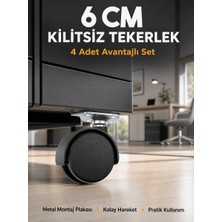 Astraltech Ytm Masa ve Koltuk Için Kilitsiz Tekerlek Seti 6 cm