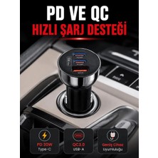 Astraltech Ytm 3 Portlu Araç Içi Şarj Adaptörü Çift Pd Type-C ve Qc3.0 USB Çıkışlı