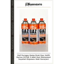 Vmf Eurogaz Kamp Ocak Gazı Valfli Kartuş 227GR 3 Adet Gezi Malzemesi Seyahat Ekipmanı Hobi Gereçleri
