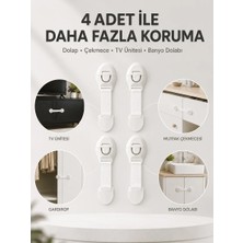 Astraltech Ytm 4'lü Çocuk Güvenlik Dolap ve Çekmece Kilidi