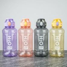 Defne Store H2O Kilitli Fit Tritan Matara 1,3 L, Dahili Pipetli, Taşıma Kulplu Hafif Spor Suluk, Asorti Renk